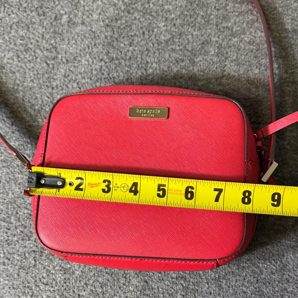 Kate Spade New York‎ Red Saffiano Leather Crossbody Bag Gold Hardware